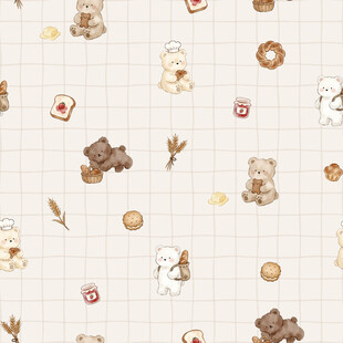 小熊饼干图案的可爱背景