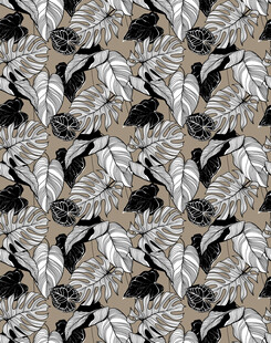 黑白兔子花卉图案纹理