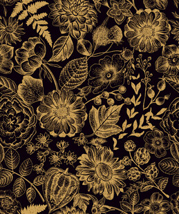 复古花卉图案布料纹理