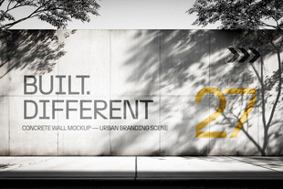 城市手绘墙广告设计展示样机