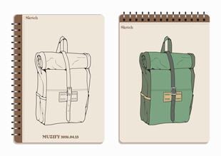 线圈本 背包手绘稿