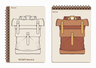 线圈本 背包手绘稿