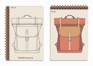 线圈本 背包手绘稿