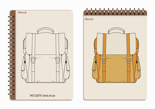 线圈本 背包手绘稿