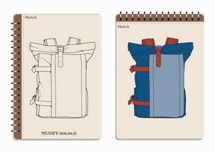 线圈本 背包手绘稿