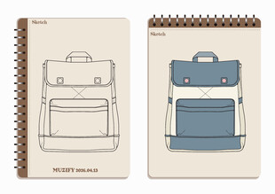 线圈本 背包手绘稿