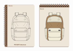 线圈本 背包手绘稿