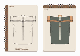 线圈本 背包手绘稿