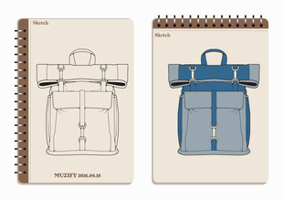 线圈本 背包手绘稿