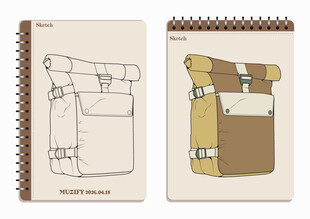 线圈本 背包手绘稿