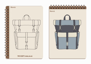 线圈本 背包手绘稿