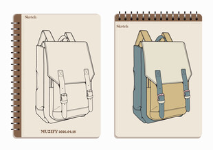 线圈本 背包手绘稿