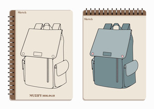 线圈本 背包手绘稿