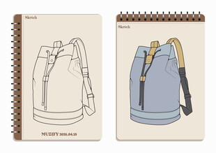 线圈本 背包手绘稿
