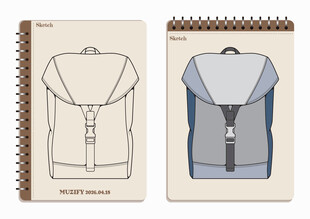 线圈本 背包手绘稿