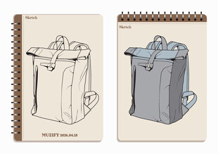 线圈本 背包手绘稿