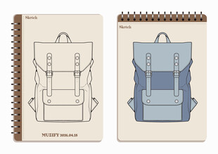 线圈本 背包手绘稿