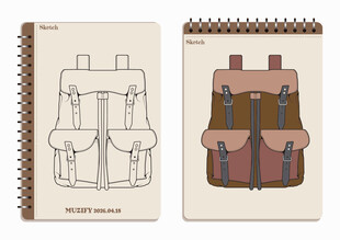线圈本 背包手绘稿
