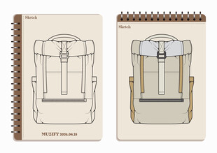 线圈本 背包手绘稿