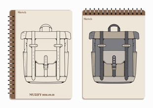 线圈本 背包手绘稿