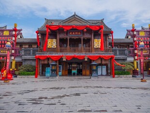 临沂抢绣球中式古建 