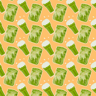 抹茶饮品图案背景图片
