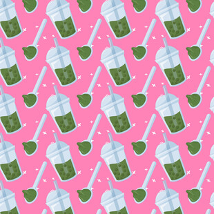 粉色背景的饮品图案设计