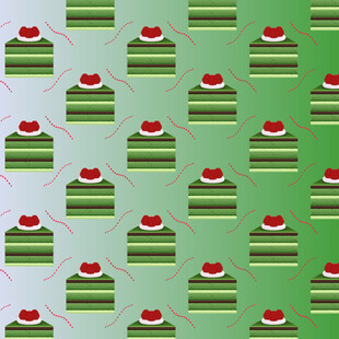 绿色背景的蛋糕图案设计