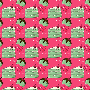 粉色背景抹茶甜点图案背景