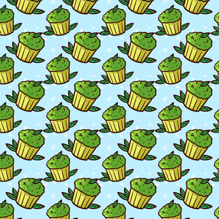 卡通纸杯蛋糕图案背景
