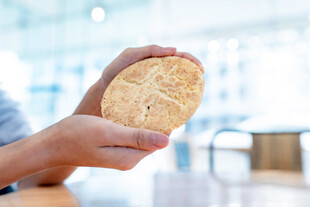 手中的美味全麦饼干