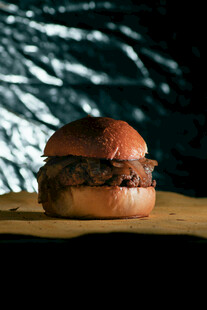美味牛肉汉堡特写