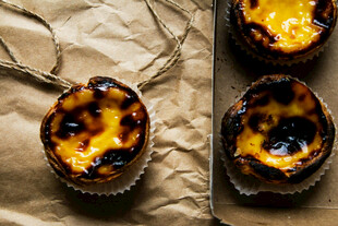 美味焦香蛋挞特写