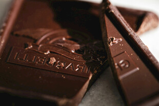 美味巧克力块特写