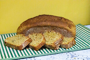 切片香蕉蛋糕展示