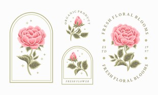 复古玫瑰玻璃罩图案设计