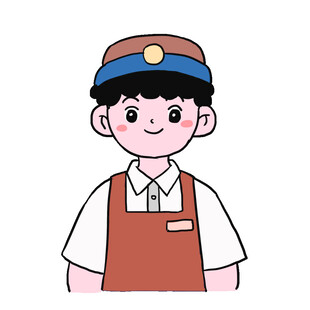 五一劳动节店员职业免抠元素