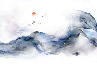 抽象水墨山水背景