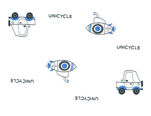 数码印花科技风卡通机械图标集合