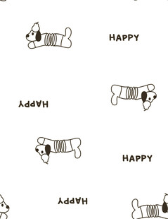 数码印花快乐小狗图案设计元素