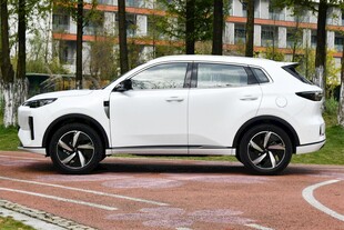 白色SUV停于户外跑道边