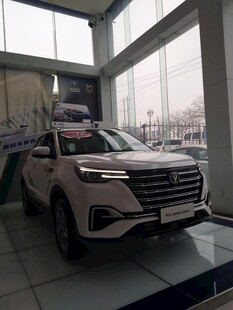 展厅内的白色SUV汽车