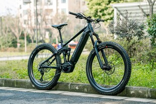 黑色山地自行车停靠路边