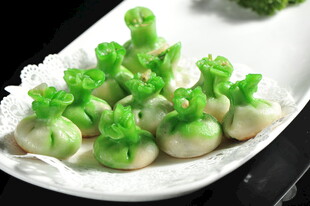 翡翠白菜饺精致美味呈现