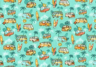 夏日度假风卡通图案背景