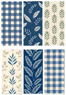 格子植物叶子花纹背景图