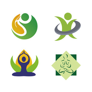 瑜伽养生护理冥想相关标志设计