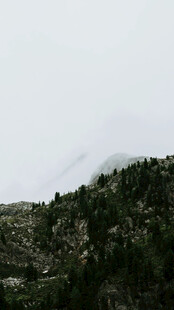 山间云雾缭绕的自然景致