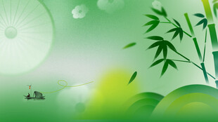 清新绿意竹林山水风景图