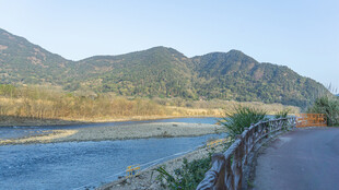 山间河畔的宁静公路